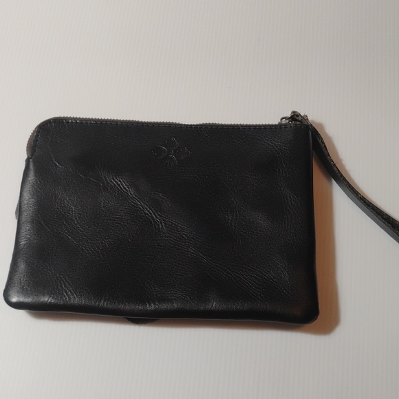 Patricia Nash Black Studded Cassini Wristlet Amazing Black Leather W/Metal Rivet - Picture 3 of 11